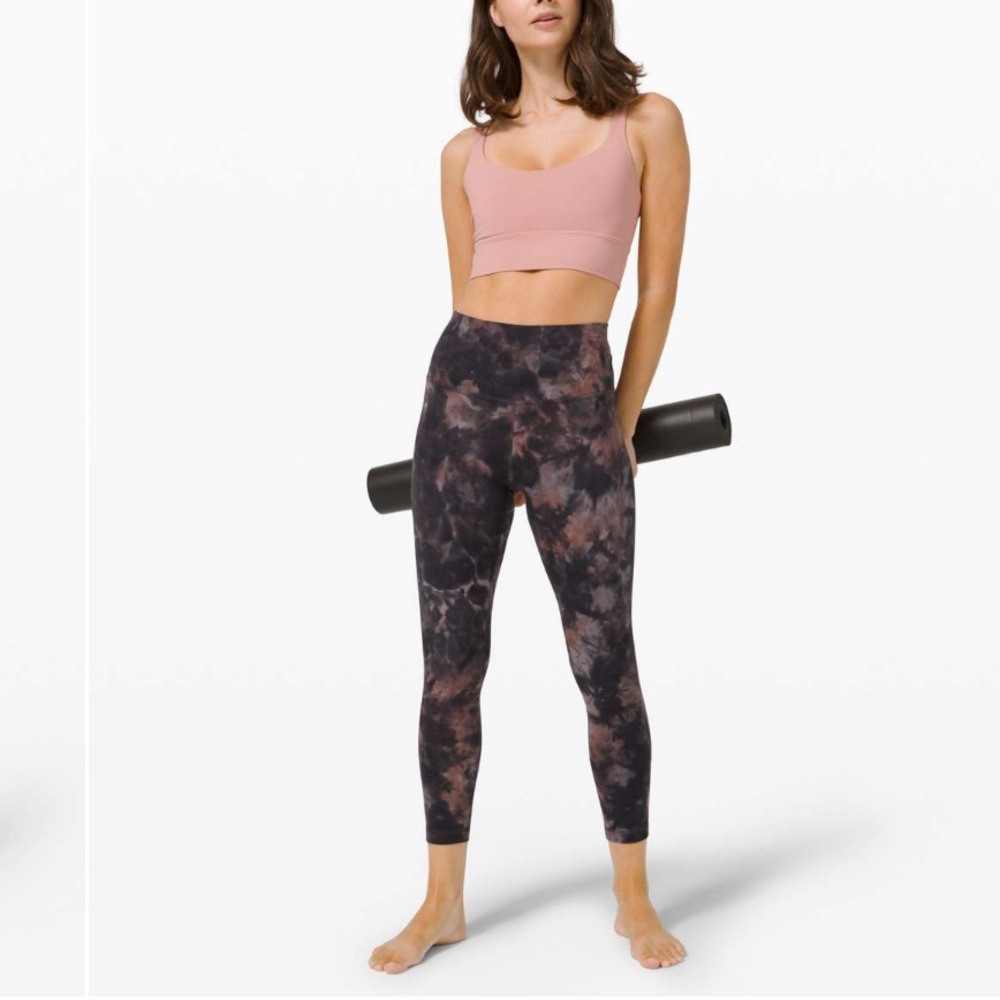 LULULEMON Align Pant 25" Diamond Dye Graphite Grey‎ Pink Pastel Size 4